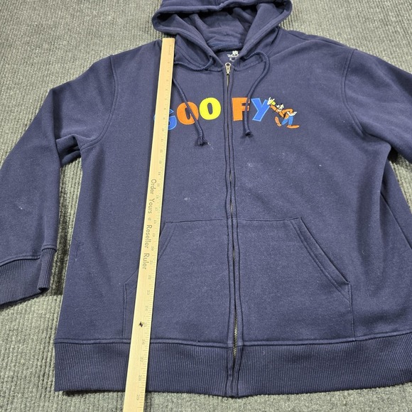 Disney Parks Goofy Hoodie Mens Large Navy Zip Up Walt Disney‎ World Sweatshirt - Picture 6 of 11